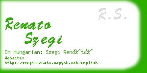 renato szegi business card